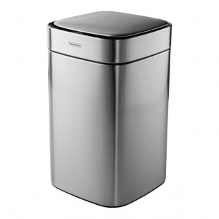 Tramontina 81200/015DS 3 Gallon Stainless Steel Square Wastebasket with Automatic Lid Tramontina 81200/015DS 3 Gallon Stainless Steel Square Wastebasket with Automatic Lid