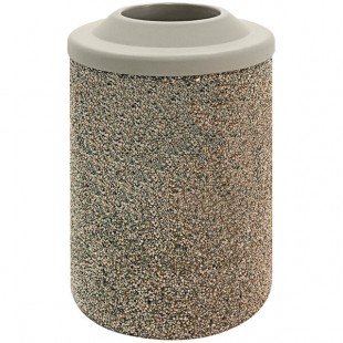 Wausau Tile TF1140 53 Gallon Concrete Round Trash Can with Plastic Dome Top Wausau Tile TF1140 53 Gallon Concrete Round Trash Can with Plastic Dome Top