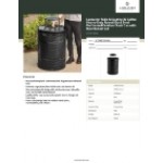 Lancaster Table & Seating 32 Gallon Heavy-Duty Round Black Steel Perforated Outdoor Trash Can with Rain Bonnet Lid