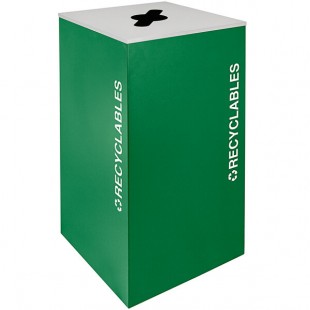 Ex-Cell Kaiser RC-KD36-R EGX Kaleidoscope XL Series Emerald Texture Square 36 Gallon Customizable Recyclables Receptacle Ex-Cell Kaiser RC-KD36-R EGX Kaleidoscope XL Series Emerald Texture Square 36 Gallon Customizable Recyclables Receptacle