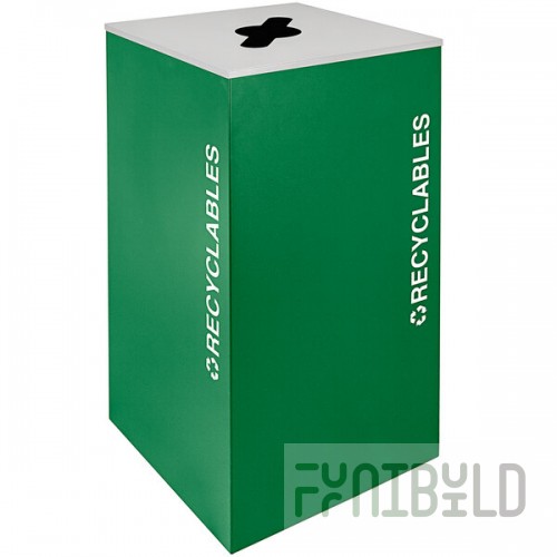 Ex-Cell Kaiser RC-KD36-R EGX Kaleidoscope XL Series Emerald Texture Square 36 Gallon Customizable Recyclables Receptacle