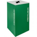 Ex-Cell Kaiser RC-KD36-R EGX Kaleidoscope XL Series Emerald Texture Square 36 Gallon Customizable Recyclables Receptacle