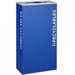 Ex-Cell Kaiser RC-KD36-R EGX Kaleidoscope XL Series Emerald Texture Square 36 Gallon Customizable Recyclables Receptacle