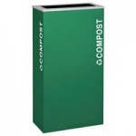 Ex-Cell Kaiser RC-KD36-R EGX Kaleidoscope XL Series Emerald Texture Square 36 Gallon Customizable Recyclables Receptacle