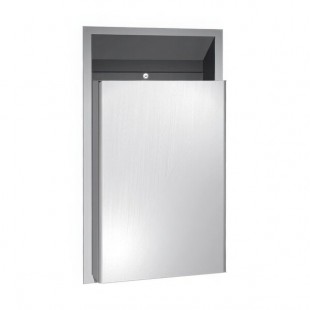 American Specialties, Inc. Traditional 10-0458-DX 18 Gallon Stainless Steel Semi-Recessed Trash Can American Specialties, Inc. Traditional 10-0458-DX 18 Gallon Stainless Steel Semi-Recessed Trash Can