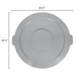 Continental 4445GY Huskee 44 Gallon Gray Round Trash Can Lid Continental 4445GY Huskee 44 Gallon Gray Round Trash Can Lid