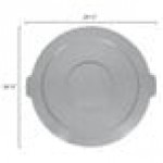 Continental 4445GY Huskee 44 Gallon Gray Round Trash Can Lid Continental 4445GY Huskee 44 Gallon Gray Round Trash Can Lid