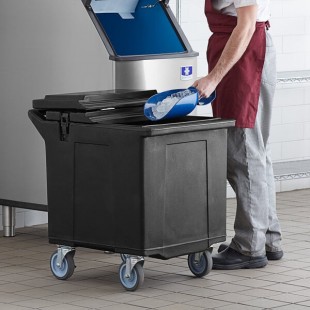 CaterGator 125 lb. Capacity Black Mobile Ice Bin with Flip Lid CaterGator 125 lb. Capacity Black Mobile Ice Bin with Flip Lid