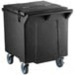 CaterGator 125 lb. Capacity Black Mobile Ice Bin with Flip Lid CaterGator 125 lb. Capacity Black Mobile Ice Bin with Flip Lid