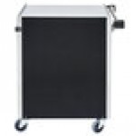 Lakeside 810B 3 Shelf Standard Duty Stainless Steel Utility Cart with Enclosed Base and Black Laminate Finish - 16 1/2