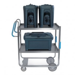 Lakeside 5930 Stainless Steel Two Shelf Ergo-One System Utility Cart - 57 3/16 Lakeside 5930 Stainless Steel Two Shelf Ergo-One System Utility Cart - 57 3/16