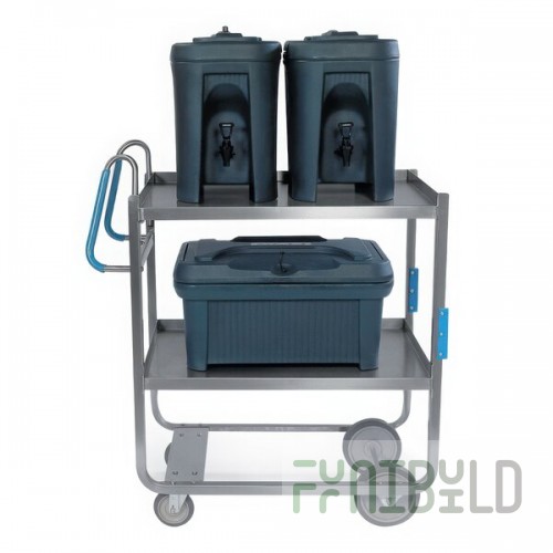 Lakeside 5930 Stainless Steel Two Shelf Ergo-One System Utility Cart - 57 3/16