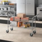 Regency Chrome One Shelf and One Basket Utility Cart - 18 Regency Chrome One Shelf and One Basket Utility Cart - 18