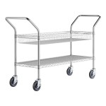 Regency Chrome One Shelf and One Basket Utility Cart - 18 Regency Chrome One Shelf and One Basket Utility Cart - 18
