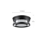 Globe Modern Indoor / Outdoor Matte Black Flush Mount Light with Frosted Glass Shade - 120V, 60W