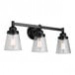 Canarm Declan Matte Black Vanity Light with Seeded Glass - 120V, 60W