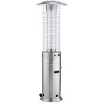 Backyard Pro Courtyard Series RNDFHSS Stainless Steel Round Portable Propane Outdoor Patio Heater with Glass Tube - 46,000 BTU