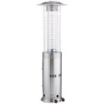 Backyard Pro Courtyard Series RNDFHSS Stainless Steel Round Portable Propane Outdoor Patio Heater with Glass Tube - 46,000 BTU