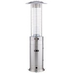 Backyard Pro Courtyard Series RNDFHSS Stainless Steel Round Portable Propane Outdoor Patio Heater with Glass Tube - 46,000 BTU