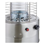 Backyard Pro Courtyard Series RNDFHSS Stainless Steel Round Portable Propane Outdoor Patio Heater with Glass Tube - 46,000 BTU