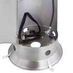 Backyard Pro Courtyard Series RNDFHSS Stainless Steel Round Portable Propane Outdoor Patio Heater with Glass Tube - 46,000 BTU