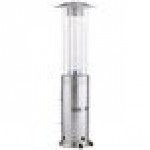 Backyard Pro Courtyard Series RNDFHSS Stainless Steel Round Portable Propane Outdoor Patio Heater with Glass Tube - 46,000 BTU