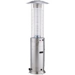 Backyard Pro Courtyard Series RNDFHSS Stainless Steel Round Portable Propane Outdoor Patio Heater with Glass Tube - 46,000 BTU