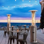Backyard Pro Courtyard Series RNDFHSS Stainless Steel Round Portable Propane Outdoor Patio Heater with Glass Tube - 46,000 BTU