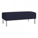 Lesro Luxe Lounge Series Open House Navy Fabric Guest Arm Chair with Steel Legs