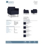 Lesro Luxe Lounge Series Open House Navy Fabric Guest Arm Chair with Steel Legs