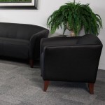 Flash Furniture 111-1-BK-GG Hercules Imperial Black Leather Chair with Wooden Feet