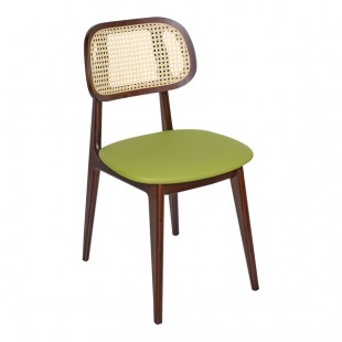 BFM Seating Emma Dark Walnut Side Chair with Cane Back and Vinyl Seat BFM Seating Emma Dark Walnut Side Chair with Cane Back and Vinyl Seat