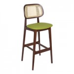 BFM Seating Emma Dark Walnut Side Chair with Cane Back and Vinyl Seat