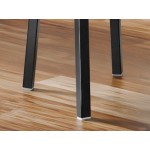 Lancaster Table & Seating Boomerang Black Finish Chair with Navy Vinyl Seat and Driftwood Back - Unassembled