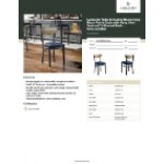 Lancaster Table & Seating Boomerang Black Finish Chair with Navy Vinyl Seat and Driftwood Back - Unassembled