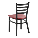 Lancaster Table & Seating Black Finish Ladder Back Chair with Mahogany Wood Seat - Detached Seat Lancaster Table & Seating Black Finish Ladder Back Chair with Mahogany Wood Seat - Detached Seat