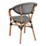 Lancaster Table & Seating Bistro Black and White Teslin Outdoor Arm Chair Lancaster Table & Seating Bistro Black and White Teslin Outdoor Arm Chair