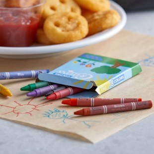 Choice 8 Assorted Colors Bulk School Crayons Pack in Print Box - 50/Case