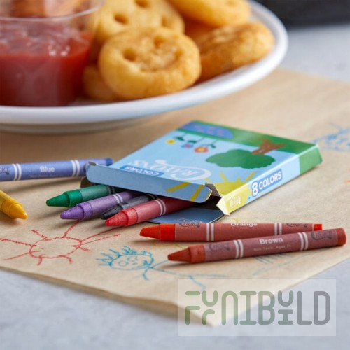 Choice 8 Assorted Colors Bulk School Crayons Pack in Print Box - 50/Case