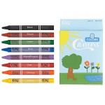 Choice 8 Assorted Colors Bulk School Crayons Pack in Print Box - 50/Case