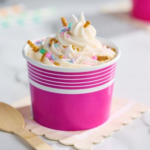 Choice 12 oz. Pink Paper Frozen Yogurt / Food Cup - 50/Pack Choice 12 oz. Pink Paper Frozen Yogurt / Food Cup - 50/Pack
