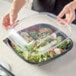 Visions Clear PET Plastic Dome Lid for 80 and 160 oz. Square Bowls - 25/Pack Visions Clear PET Plastic Dome Lid for 80 and 160 oz. Square Bowls - 25/Pack