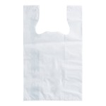 Choice Customizable 1/6 Standard Size 2.25 Mil White Unprinted Reusable Extra Heavy-Duty Plastic T-Shirt Bag - 250/Case Choice Customizable 1/6 Standard Size 2.25 Mil White Unprinted Reusable Extra Heavy-Duty Plastic T-Shirt Bag - 250/Case