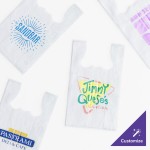 Choice Customizable 1/6 Standard Size 2.25 Mil White Unprinted Reusable Extra Heavy-Duty Plastic T-Shirt Bag - 250/Case Choice Customizable 1/6 Standard Size 2.25 Mil White Unprinted Reusable Extra Heavy-Duty Plastic T-Shirt Bag - 250/Case