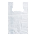 Choice Customizable 1/6 Standard Size 2.25 Mil White Unprinted Reusable Extra Heavy-Duty Plastic T-Shirt Bag - 250/Case Choice Customizable 1/6 Standard Size 2.25 Mil White Unprinted Reusable Extra Heavy-Duty Plastic T-Shirt Bag - 250/Case