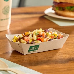 New Roots #40 6 oz. Compostable Rectangular Bamboo Food Tray - 50/Pack