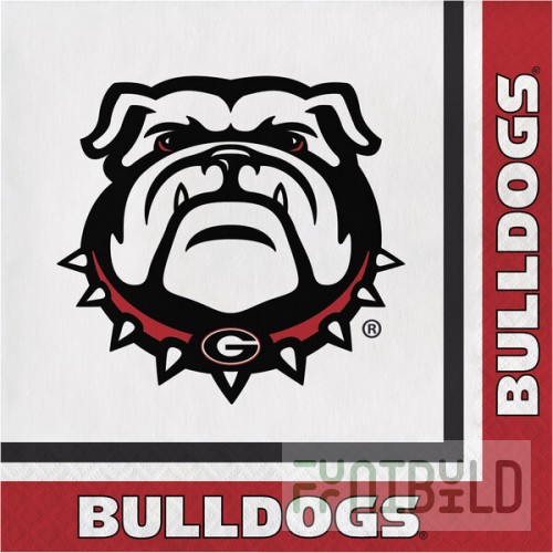 Creative Converting 336375 University of Georgia 2-Ply 1/4 Fold Luncheon Napkin - 240/Case