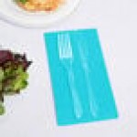 Creative Converting 951039 Bermuda Blue 3-Ply Guest Towel / Buffet Napkin - 16/Pack
