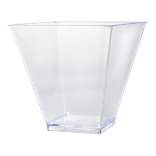 Fineline Tiny Temptations 6.8 oz. Square Clear Plastic Cup - 200/Case