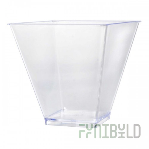 Fineline Tiny Temptations 6.8 oz. Square Clear Plastic Cup - 200/Case